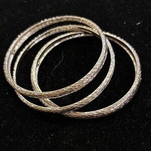 Liz Claiborne Textured Silver Bracelet Set